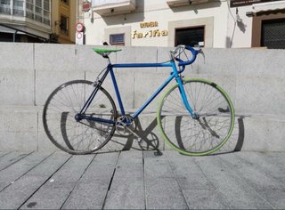 Bicicleta Fixie Azul y Verde