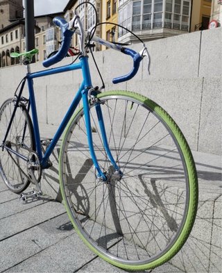 Bicicleta Fixie Azul y Verde