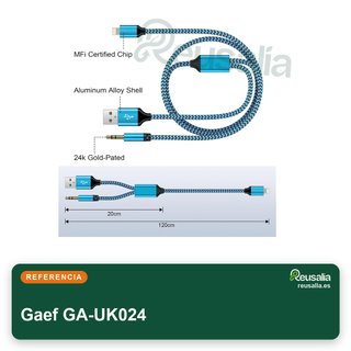 Cavo Gaef Lightning 2 in 1 per iPhone