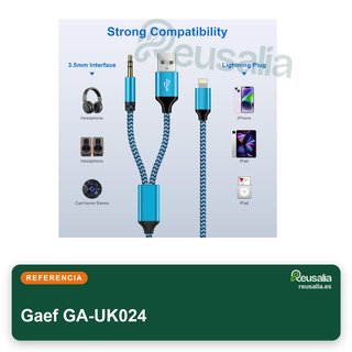 Cavo Gaef Lightning 2 in 1 per iPhone