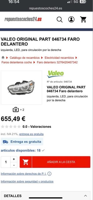 Faro Principal BMW X1 F48 Izquierdo