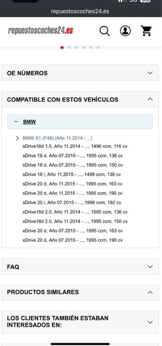 Faro Principal BMW X1 F48 Izquierdo