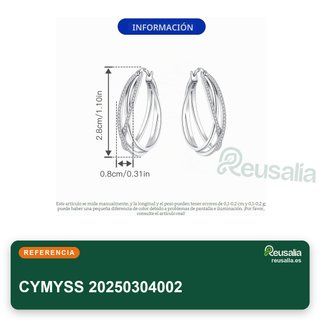 Pendientes aro plata 925 mujer hipoalergénicos