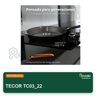 Sartén hierro fundido inducción versátil 32cm