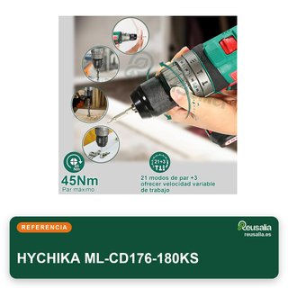 HYCHIKA Taladro Percutor Atornillador 18V 45Nm