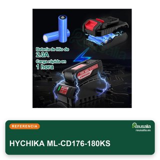 HYCHIKA Taladro Percutor Atornillador 18V 45Nm