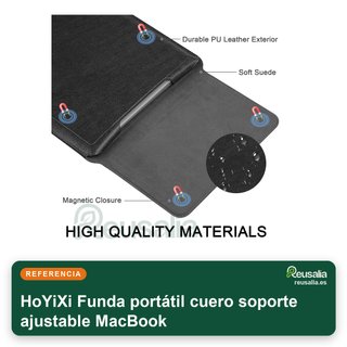 Funda portátil cuero soporte ajustable MacBook