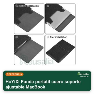 Funda portátil cuero soporte ajustable MacBook