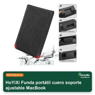 Funda portátil cuero soporte ajustable MacBook