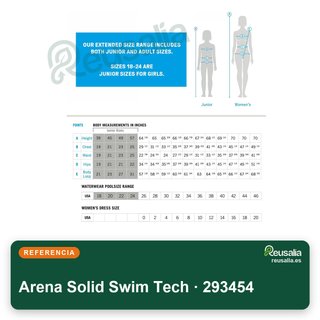 Arena Solid Swim Tech bañador mujer talla 34