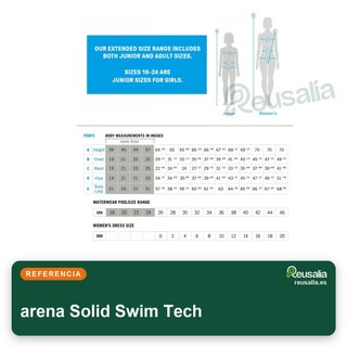 Arena Solid Swim Tech bañador mujer talla 36