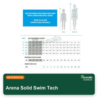 Arena Solid Swim Tech bañador mujer talla 36