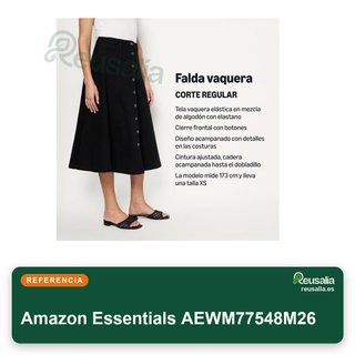 Amazon Essentials falda midi mezclilla botones talla 44