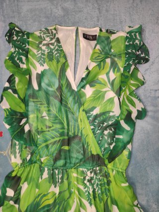 Vestido largo estampado hojas T40