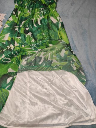 Vestido largo estampado hojas T40