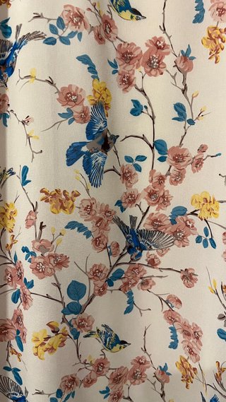 Vestido estampado flores y pájaros