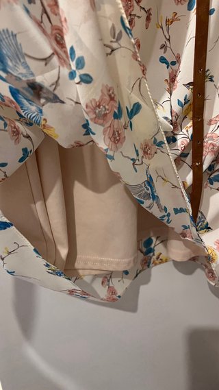 Vestido estampado flores y pájaros