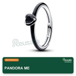 Pandora ME anillo plata corazón negro talla 56