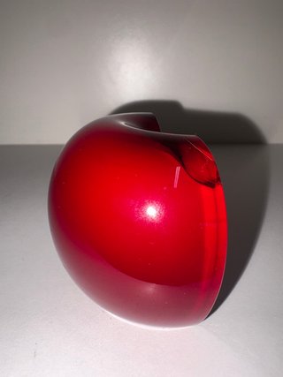 Ferma carte in vetro rosso e bianco