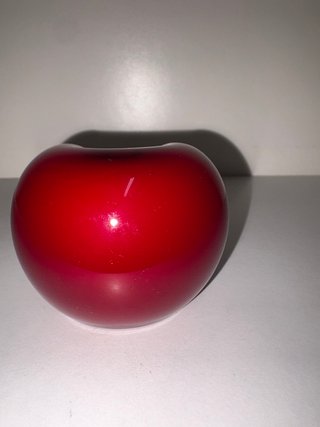 Ferma carte in vetro rosso e bianco