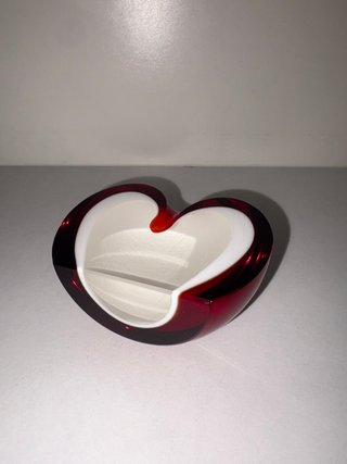 Ferma carte in vetro rosso e bianco