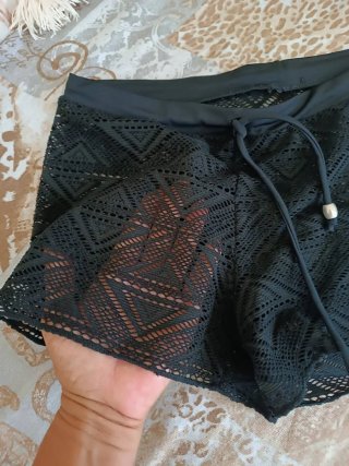 Pantaloncino donna nero traforato