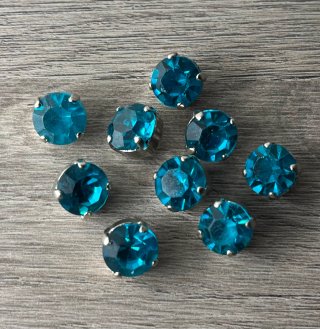 Bottoni Strass Acquamarina