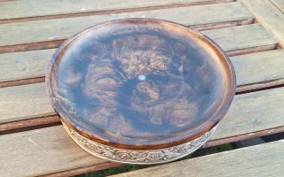 Precioso Cenicero Antiguo Bañado en Plata