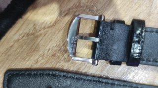 Correa IWC 22mm Piel Negra Cocodrilo