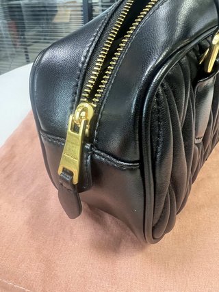 Borsa Miu Miu Matelassé Nero Pelle Dorata