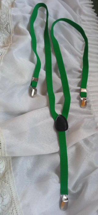 Tirantes elásticos verdes con clips