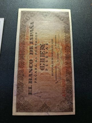 Lote 2 Billetes Antiguos España Pesetas