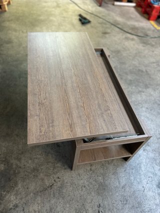 Mesa centro elevable madera y metal