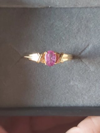 Anillo Zafiro Rosa Ovalado