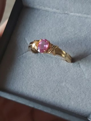 Anillo Zafiro Rosa Ovalado