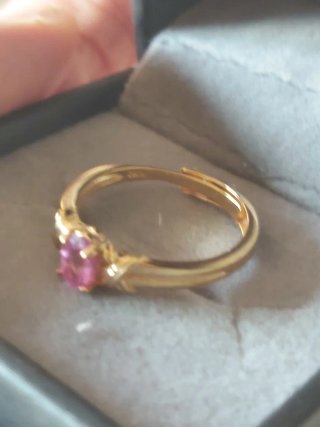 Anillo Zafiro Rosa Ovalado