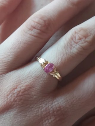 Anillo Zafiro Rosa Ovalado
