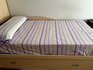 Cama nido madera beige y morado