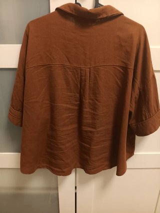 Camisa Zara Manga Corta Mujer Marrón Talla L