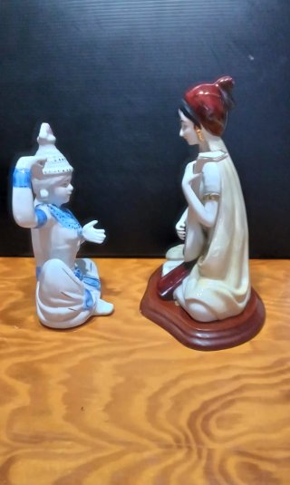 Figuras de porcelana decorativas azules