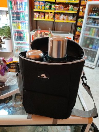 Bolso Matero El Paisito Negro y Gris