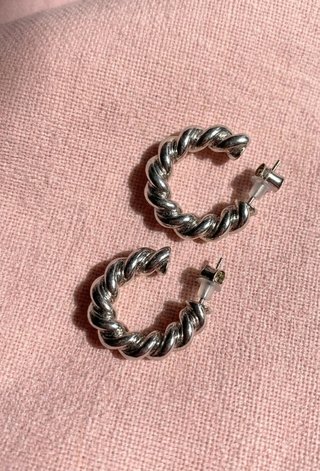 Pendientes Aros Stradivarius Plateados Nuevos
