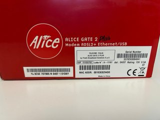 Modem Alice Gate 2 Plus Nuovo