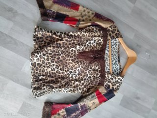 Maglia fantasia leopardata patchwork