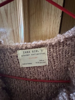 Chaqueta Zara trenca beige niña, talla 9-10 años