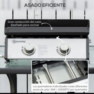 Piastra a gas Outsunny