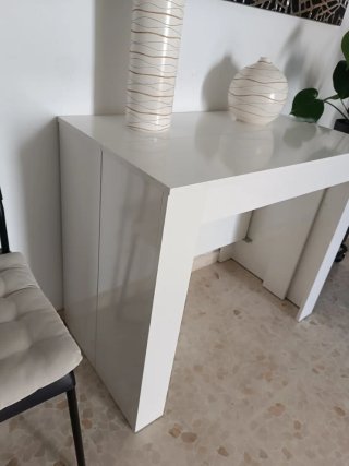 Mesa extensible blanca