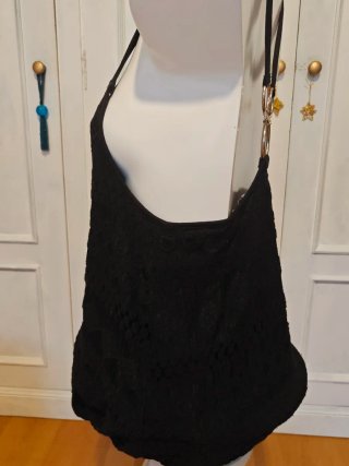 Top Morgan de Toi Negro Encaje Y2K anillas T. XS