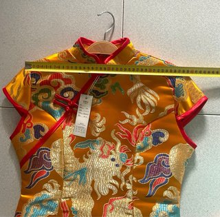 Vestido Qipao Cheongsam Satén Brocado Dragones