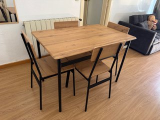 Comedor 4 plazas madera y metal